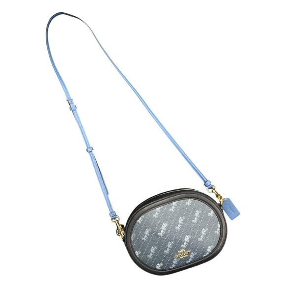 NWOT Coach Camera Bag with Horse and Carriage Dot Print in Denim #C4057 - Picture 6 of 6